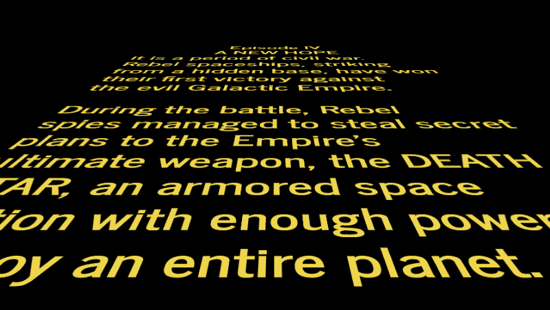 p5.js StarWars Crawl